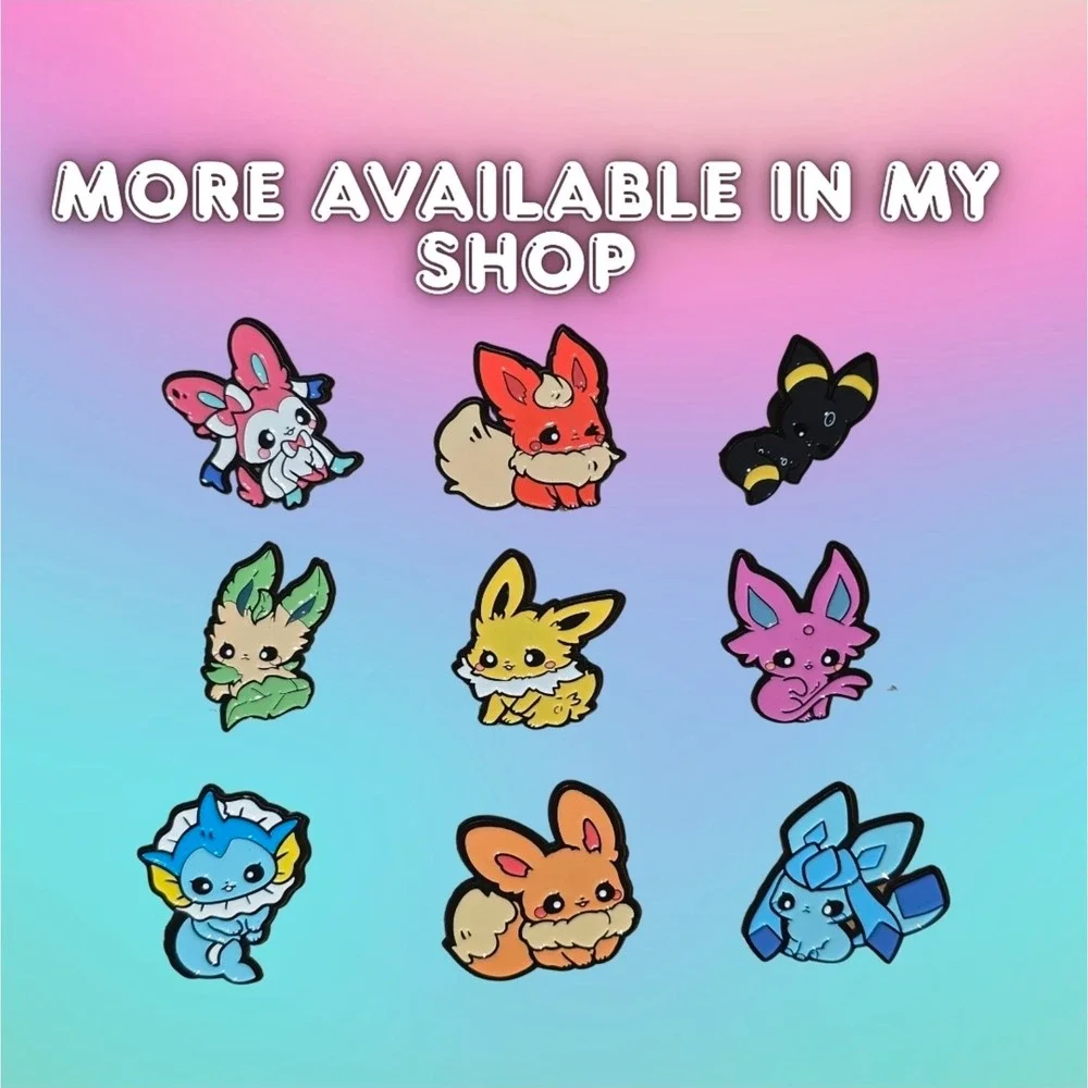 Pokémon GLACEON Eevee Evolutions Chibi Enamel Pin Set – Collector's Charm